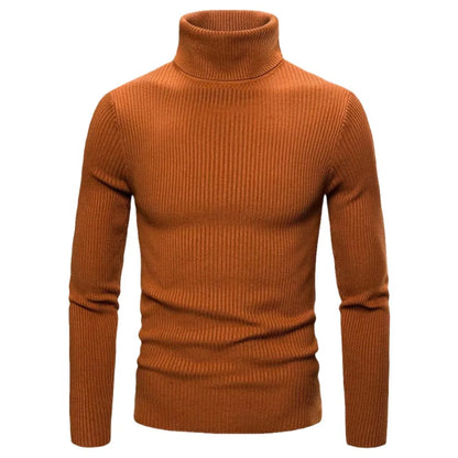 Hommes Pulls Gilets Cols Roulés Tricotés Manches Longues Couleur Unie Décontracté Coupe Slim Épais Épissure Automne Hiver
