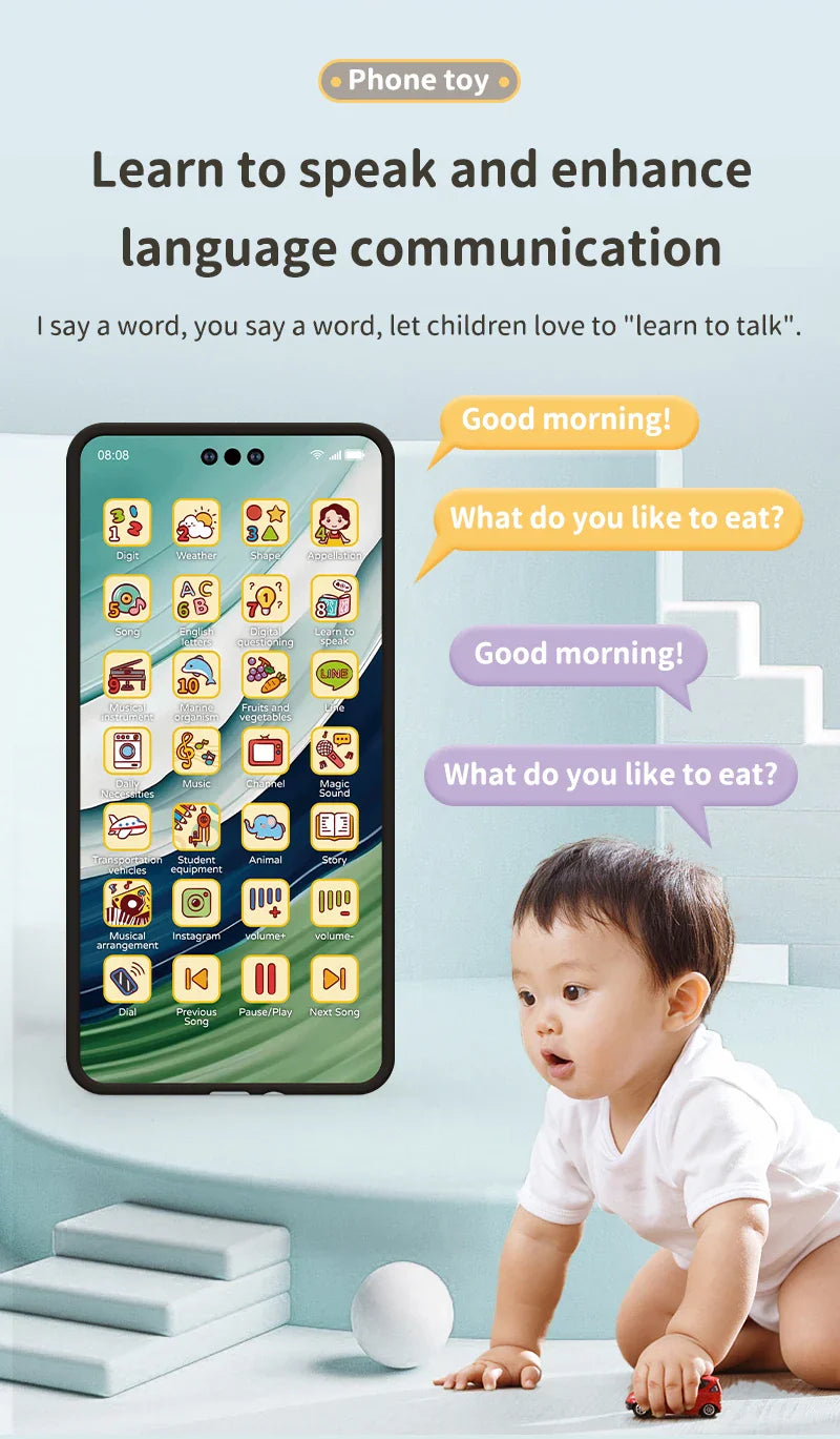 Toy Cell Phone Educational Toys Children Simulation Phone Toy Phone Mobile Early Educational Toy Learning Cellphone Model Toy