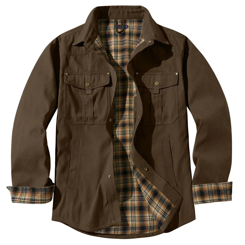 Veste chemise à carreaux en flanelle pour homme printemps automne, décontractée, style rétro, en coton, chaude, coupe-vent tactique pour homme