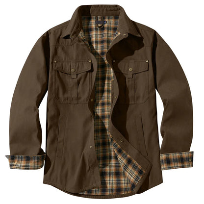 Veste chemise à carreaux en flanelle pour homme printemps automne, décontractée, style rétro, en coton, chaude, coupe-vent tactique pour homme