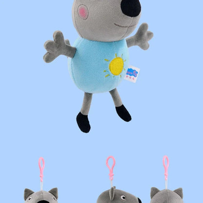Peluches Peppa Pig et George authentiques de 19 cm, porte-clés de haute qualité, pendentif poupée animal de dessin animé, cadeaux d'anniversaire pour enfants