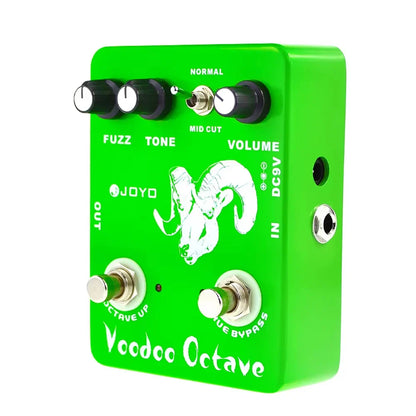 JOYO JF-12 Voodoo Octave Fuzz pédale d'effet guitare à la distorsion et effet octave véritable contournement guitare électrique pédale de basse