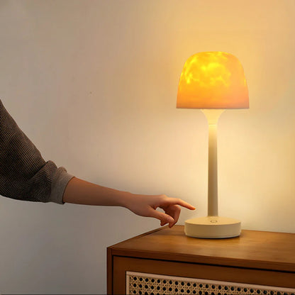 Water Ripple Lamp Rechargeable Night Light Atmosphere Desk Lamp Ocean Wave Projector Lamp for Home Bedroom Living Room
