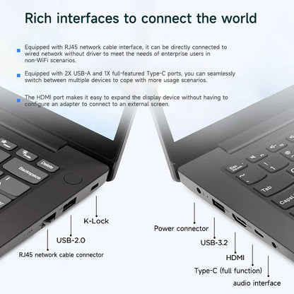 Lenovo Laptop Lenovo V14 14″ Screen Intel N4500/I3-1115G4/I5-13420H 8G/16G DDR4 RAM 256GB/512GB/1TB SSD Notabook PC