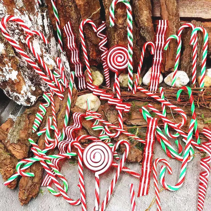 Cannes à bonbons de Noël en acrylique, pendentif béquille torsadé pour arbre de Noël, décorations de Noël pour le Nouvel An, ornements, cadeaux