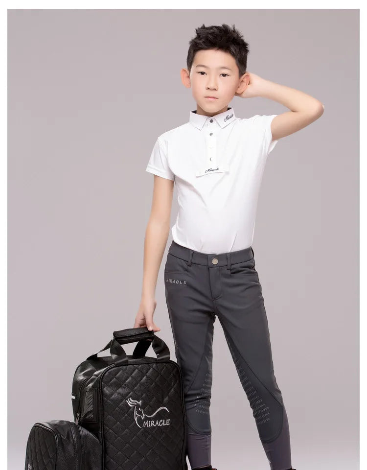 Equestrian Children's Spring and Autumn Summer Competition Short sleeved Long sleeved T-shirt