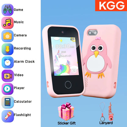 Téléphone intelligent pour enfants Filles Garçons Jouets Téléphone portable Double appareil photo Lecteur de musique 17 jeux Téléphone d'apprentissage pour tout-petits Cadeaux d'anniversaire
