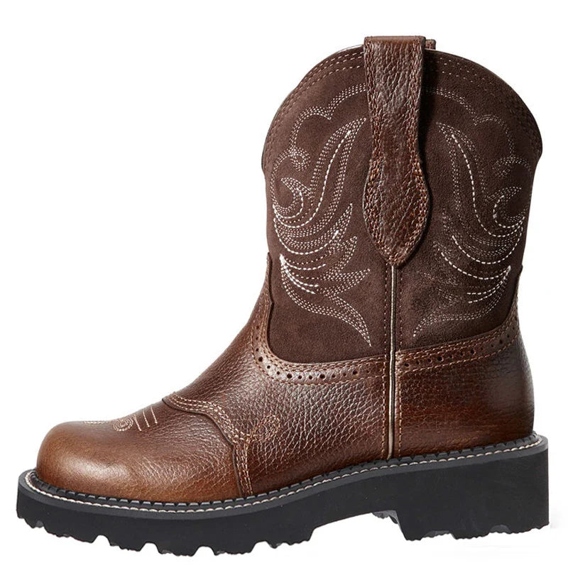 Embroidered Cowboy Boots For Men Women Pu Leather Boots Lightweight Comfortable Western Boots Zapatos De Hombre Size 35-42