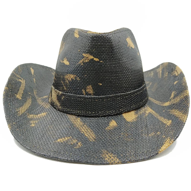 The latest Cowboy hat rose red retro straw hat 2023 new men's and women's jazz Cowboy hat straw hat sun hat summer hat sombrero