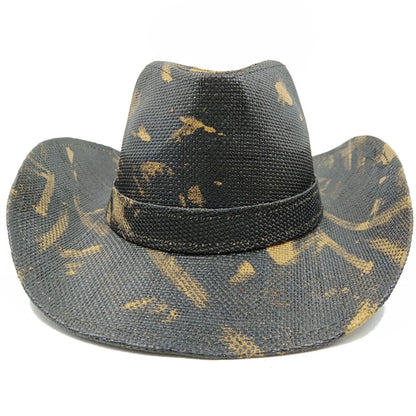 The latest Cowboy hat rose red retro straw hat 2023 new men's and women's jazz Cowboy hat straw hat sun hat summer hat sombrero