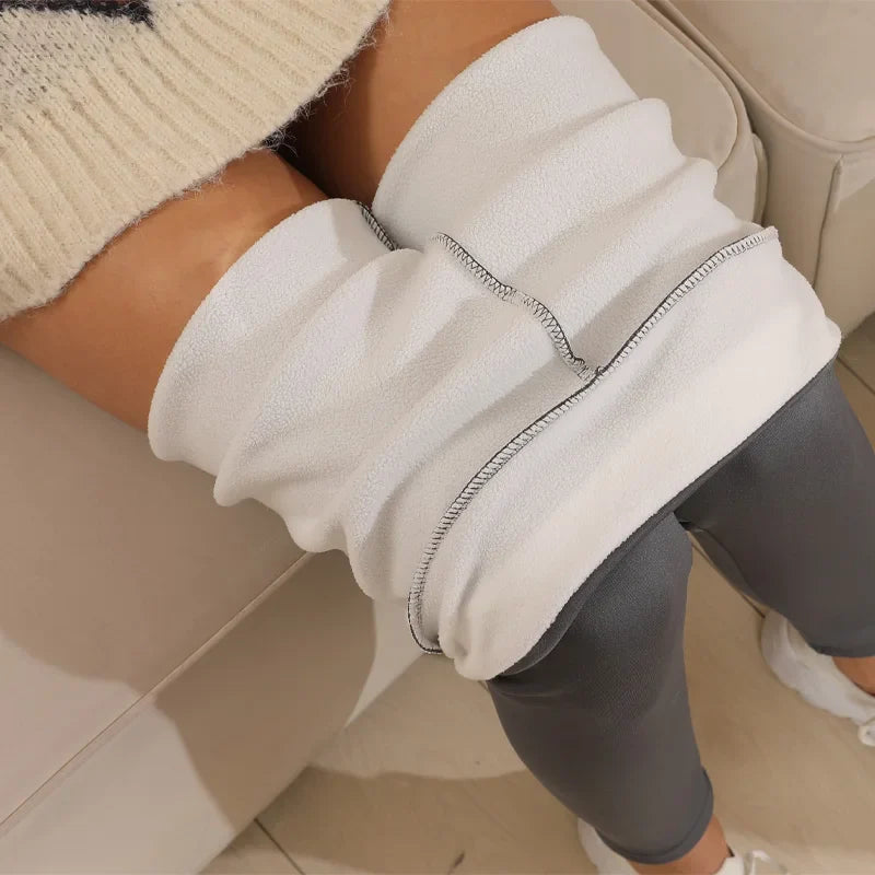 High-waisted lamb cashmere velvet-feel leggings, long pants, warm pants, plush, ultra-thick, winter