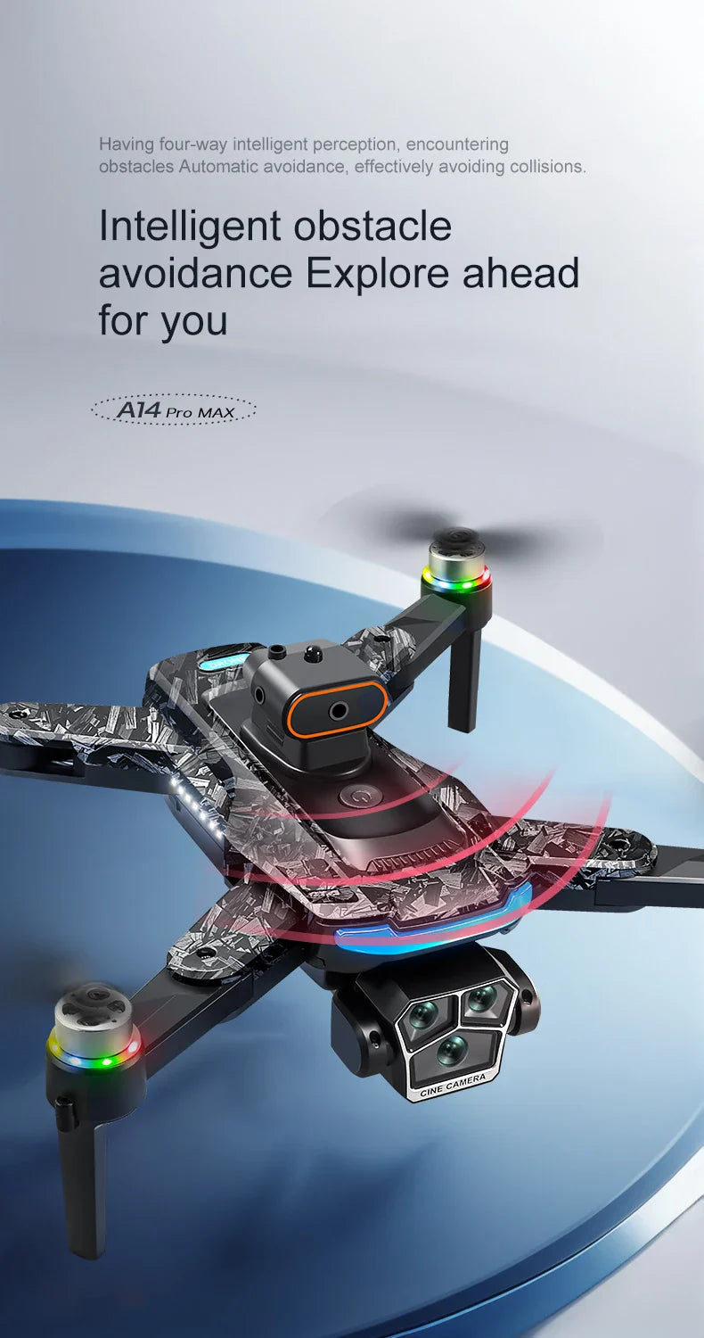 Xiaomi A14 MAX Drone sans brosse 8K trois caméra HD télécommande avec écran flux optique Intelligent pliable quadrirotor