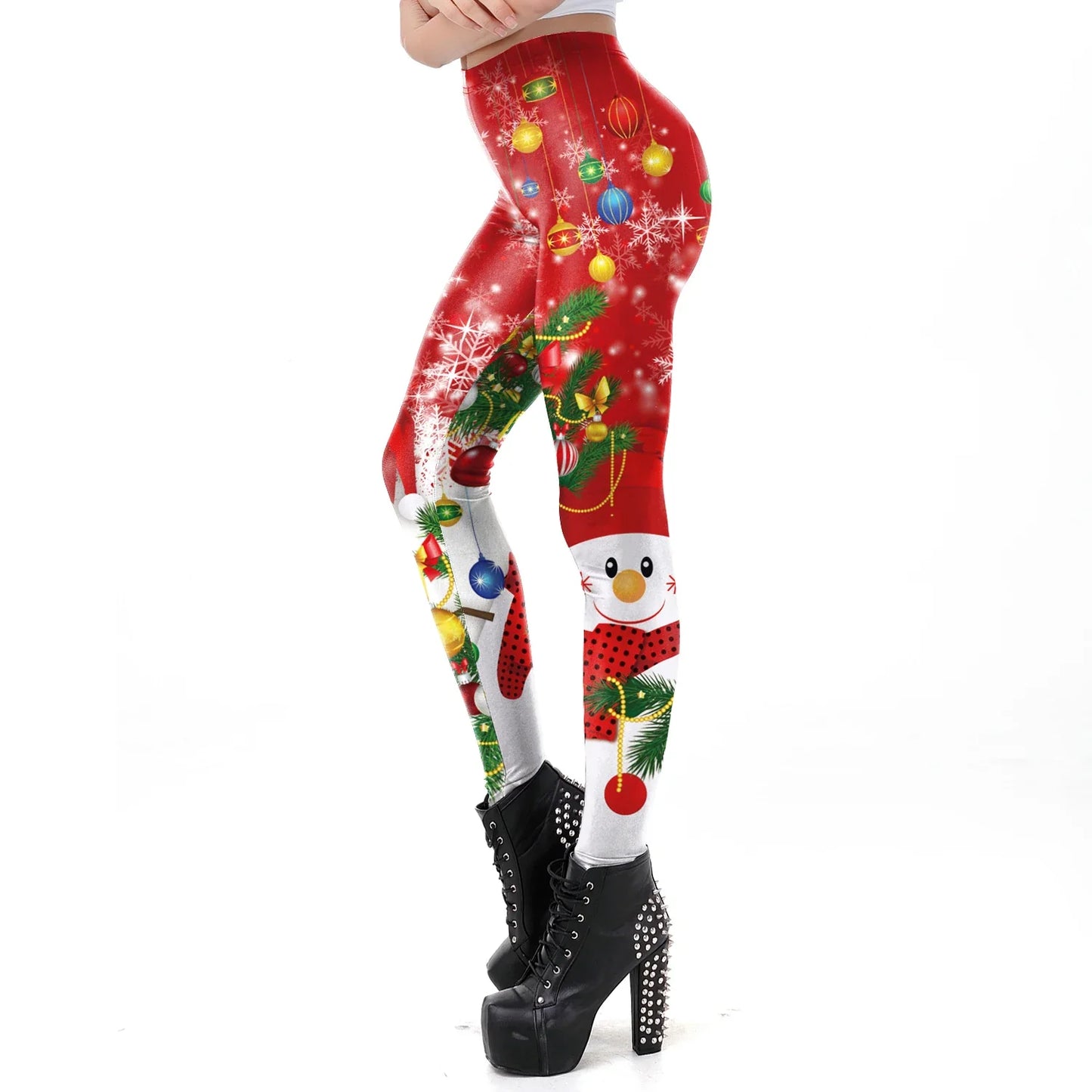 NADANBAO Merry Christmas Leggings for Woman Green White Stripe Pattern Pants Xmas Party Pants Girls Sexy Tights Fitness Workout