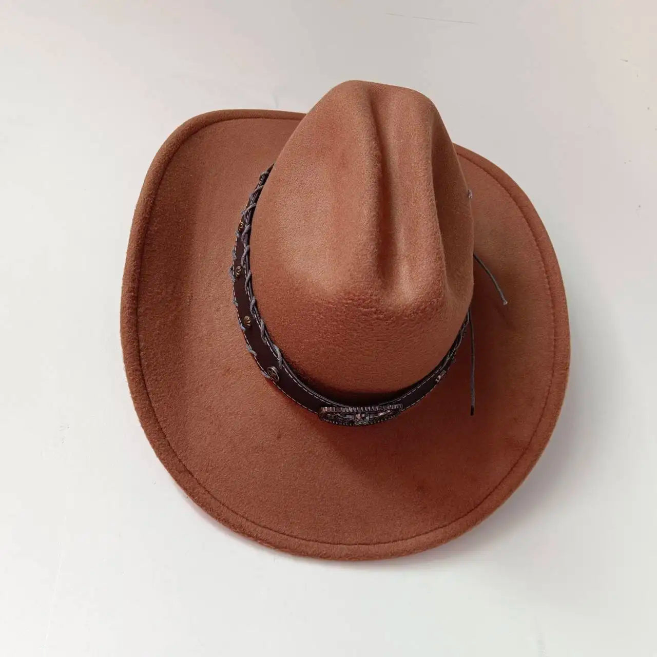 Chapeau de cowboy occidental à large bord pour homme, casquettes d'église Everche, Fascinateur vintage, chapeau de cowgirl jazz, zones bre, nouveau, 9cm