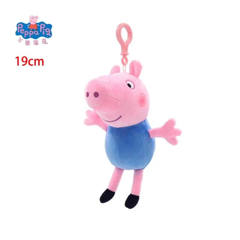 19CM Genuine Peppa Pig George Stuffed Plush Toys High Quality Keyring Hot Cartoon Animal Doll Pendant Children's Birthday Gifts