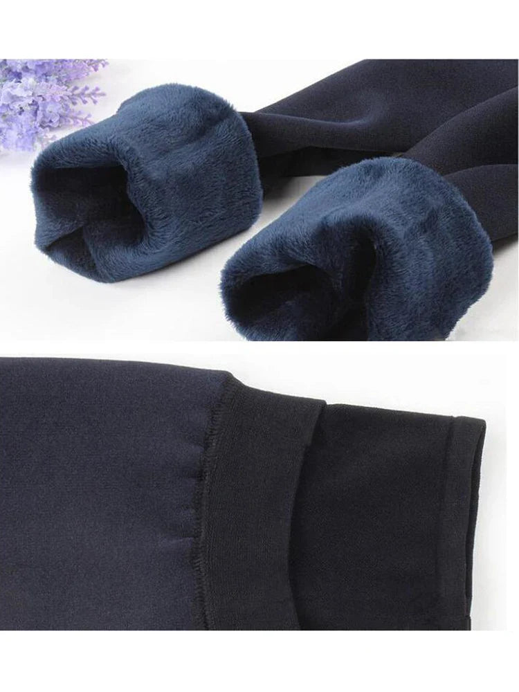 Leggings d'hiver tricot velours Legging décontracté nouveau haute élastique épaissir dame chaud noir pantalon pantalon slim pour femmes Leggings