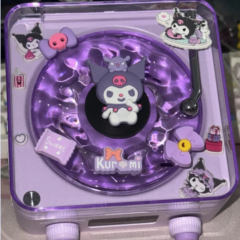 Lilo and Stitch  Hello Kitty Bluetooth Speaker Kawaii Anime Accessories Portable RGB Light Desktop Decoration Girls Holiday Gift