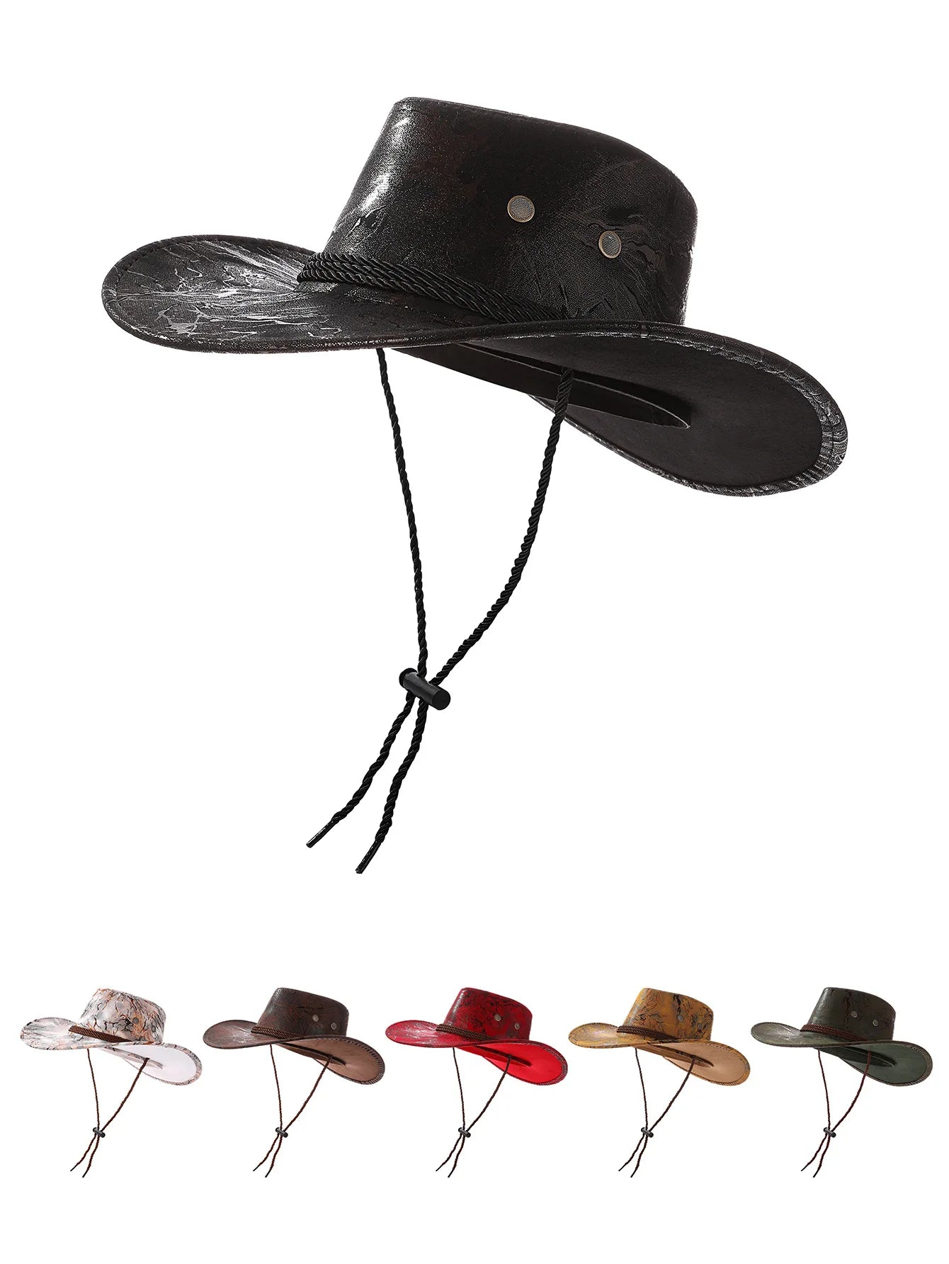 Nouveau chapeau de cowboy occidental vintage pour homme, dame gentleman, cow-girl, avec bord large en cuir, cloche, chapeau d'église, Sombrero Hombre