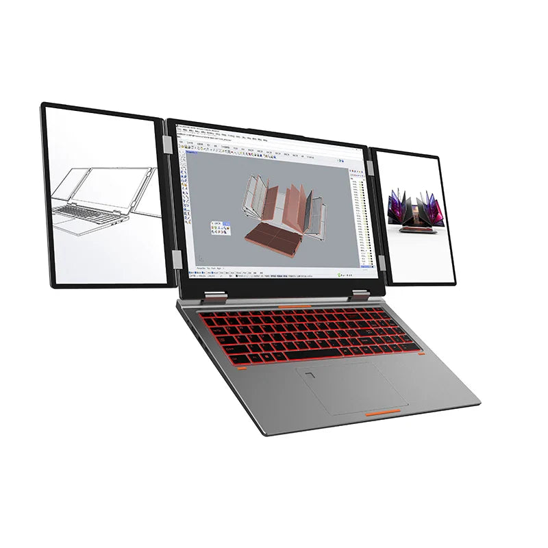 Three-screen laptop Core i7 1260P i7 12700H main screen 16 inches secondary screen 10.5*2 fingerprint/face recognition unlocking