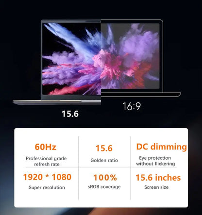 YSJMNPC New 15.6" Inch Laptop AMD Ryzen R9 6900HX R7 8845HS Max 64GB DDR5 2TB NVMe Wifi6 BT5.2 120Hz Notebook Gaming Computer PC