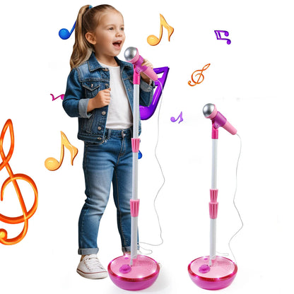 Kids Karaoke Machine with Microphone and Adjustable Stand, Rhythm lighting for Fun Musical Effects, Christmas/Halloween/New Year