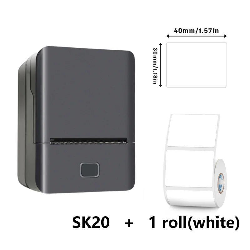 SINMARK SK20 Portable Thermal Printer With Labels Mini Bluetooth Sticker Marker Self-adhesive Label Printer Photo Printer Gift