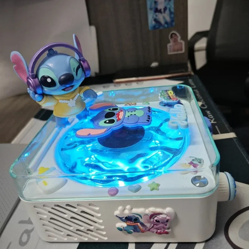 Lilo and Stitch  Hello Kitty Bluetooth Speaker Kawaii Anime Accessories Portable RGB Light Desktop Decoration Girls Holiday Gift