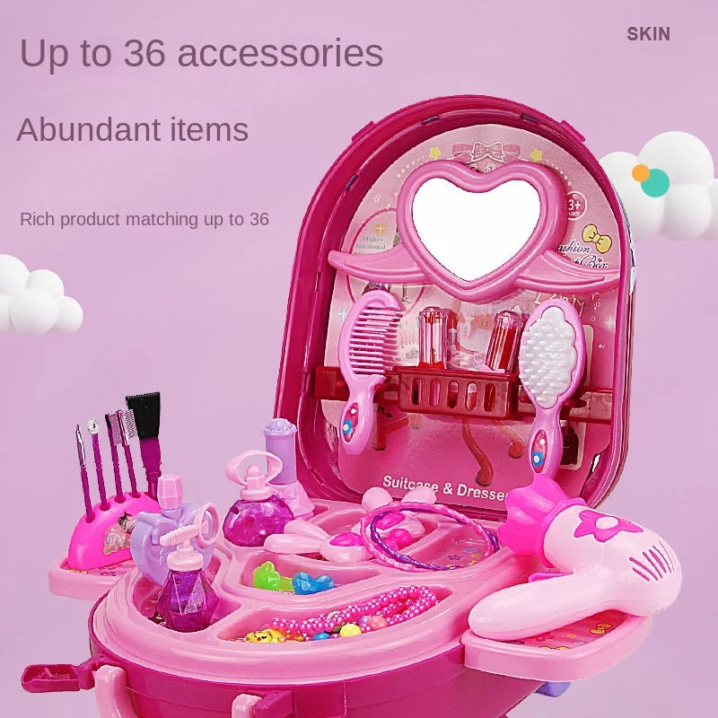 Maisonnette de jeu, Ensemble de coiffeuse pour enfants, Jouets pour filles de 6 à 10 ans, Trousse de maquillage pour fille, Jouet original pour enfants, Cadeau d'anniversaire