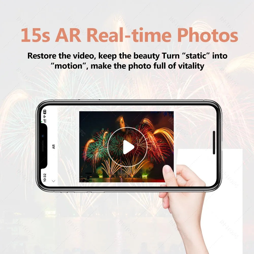 300dpi Color Photo Printer Wifi 4x6 Inch Sublimation Transfer Bluetooth Wireless Print Maker with Ribbon and Color Photo Papers