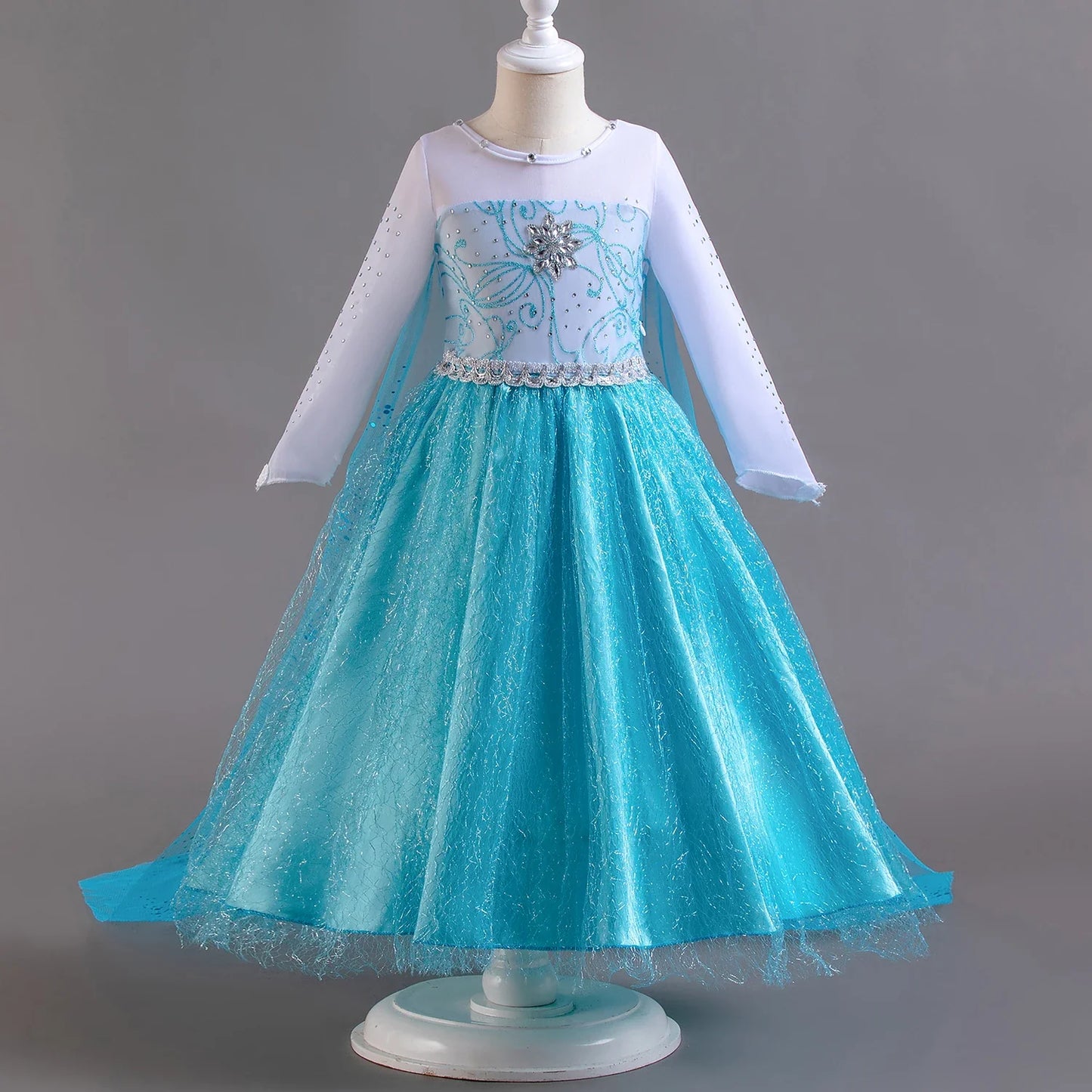 Elsa Dresses for Girls Princess Party Elsa Costume Snow Queen 2 Cosplay Elza Vestidos Hair Accessory Set Halloween Girls Clothes