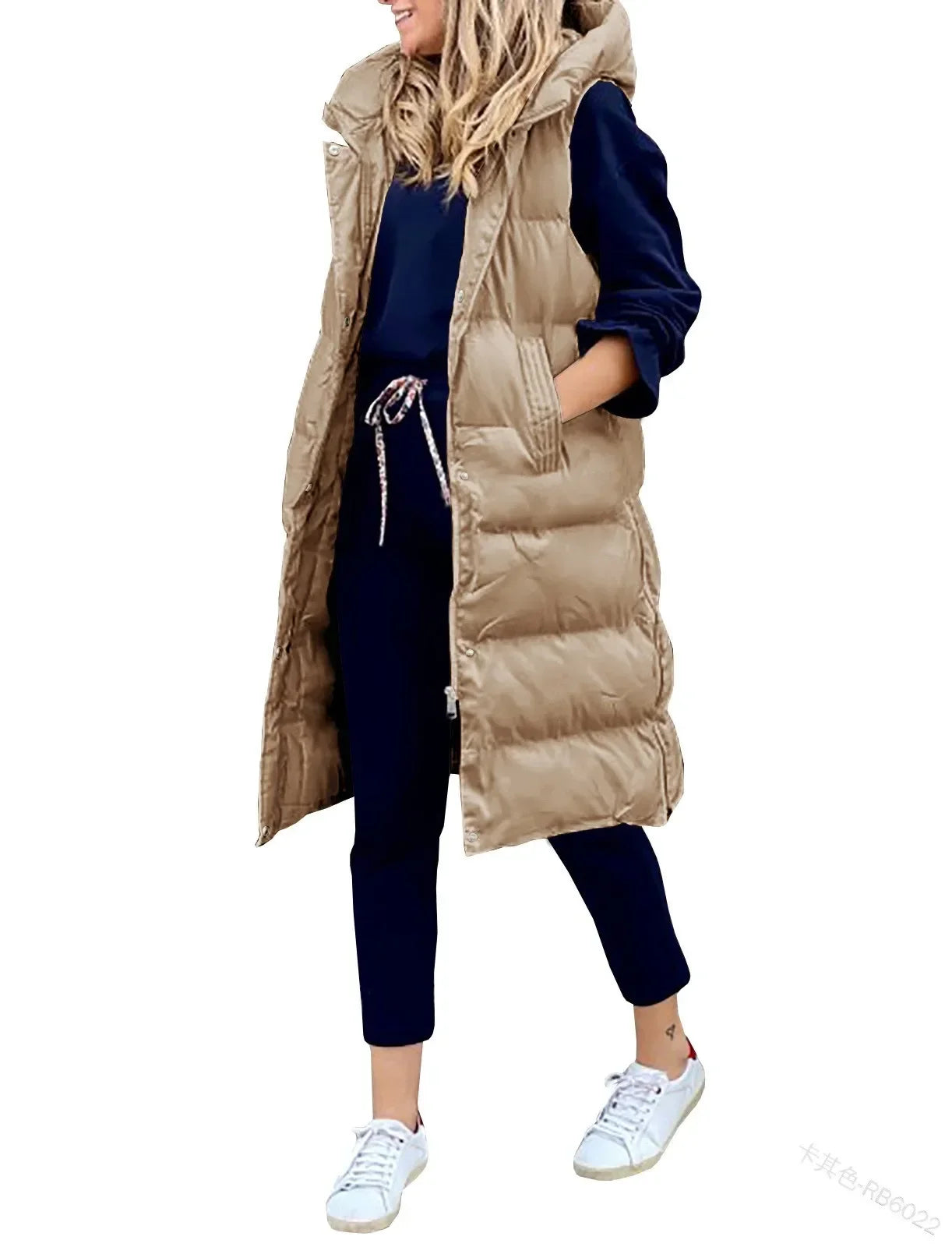 Women Autumn Winter Hooded Vest Coats Outwear Jacket Single-breasted Sleeveless Warm Solid Color Coats Parka