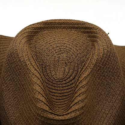 Chapeau de Cowboy d'été à large bord pour femmes et hommes, chapeaux de paille de Cowgirl occidentale, mode robe fantaisie occidentale, couvre-chef de fête, casquette unisexe