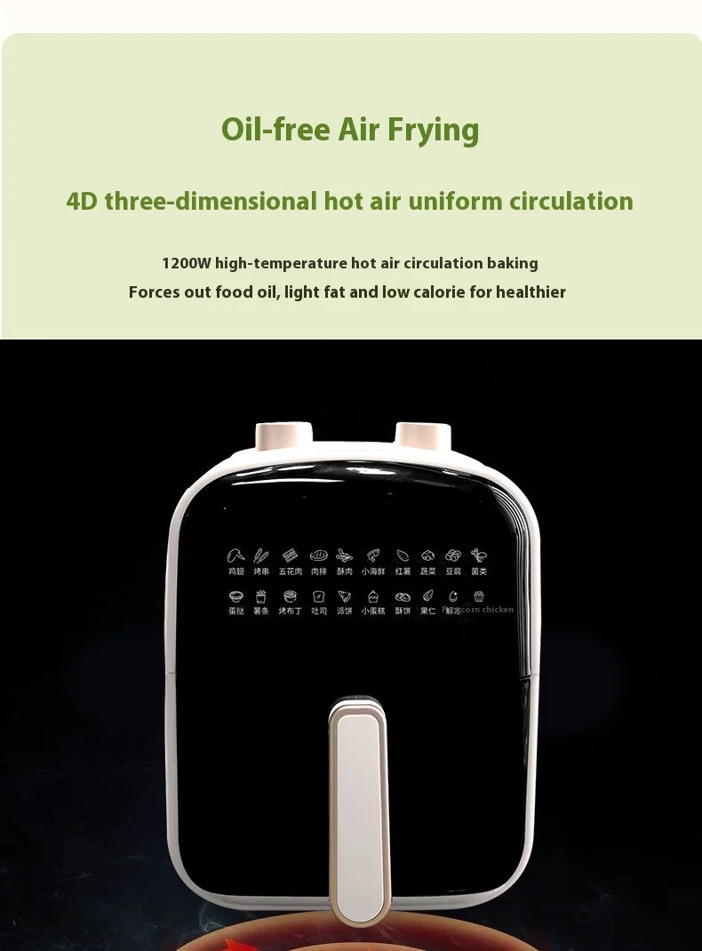 6L Air fryer Electric Air Fryers  Oil-free Automatic  Large capacity multifunctional air electric fryerully automatic all-in-one