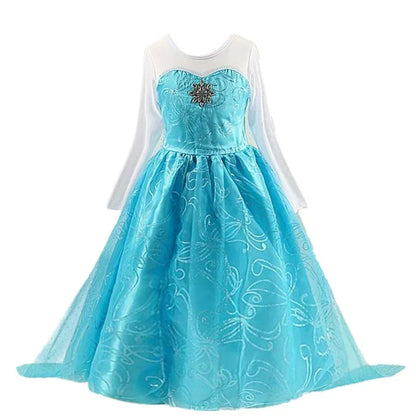 Elsa Costume for Girls 2024 Carnival Party Snow Queen Luxury Cosplay Costume Birthday Party Outfit Elsa Princess 3-10Y Kid Dress