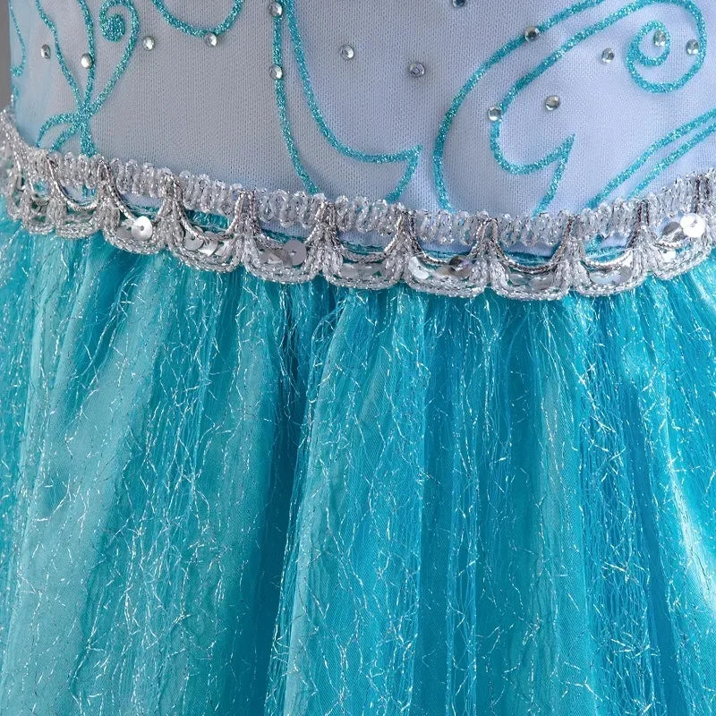 Robe Elsa pour filles de 3 à 10 ans, robe de princesse Elsa pour anniversaire, carnaval, Pâques, Halloween, fête, cosplay, costume pour filles