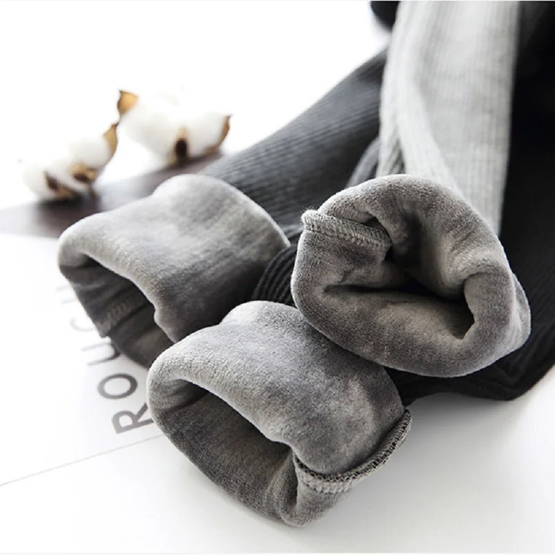 Women's Warm Winter Leggings, Thick Fleece Thermal Pants, Slim, High Waist, Elastic Tights, Solid Colors