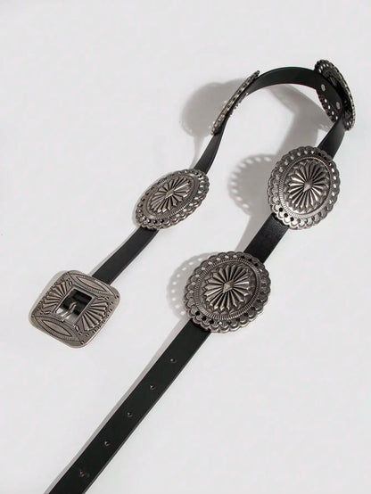 Ceinture robuste en métal sculpté pour femmes, 1 pièce, Style Punk, accessoire Cowboy Cowgirl, Boho