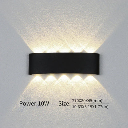 Mur LED lumière extérieure intérieure 2W 4W 6W 8W 10W AC85-265V haut vers le bas blanc noir lumière moderne pour maison jardin chambre couloir