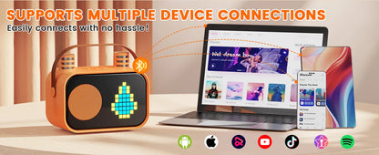 Mini Karaoke Machine for Kids, Portable Bluetooth Karaoke Speaker Unpowered Cabinets with 2 Wireless Microphones for Party