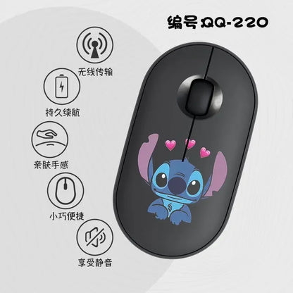 Lilo & Stitch Exquisite and Compact Bluetooth 5.0 Wireless Mouse Office Laptop Tablet Portable Silent True Wireless Mouse