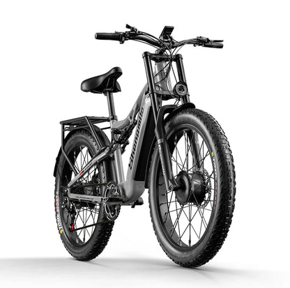 Shengmilo S600 gros pneu vélo électrique 2000W avec deux moteurs 48V17.5AH batterie 26 pouces e vélo adulte, vélo électrique de montagne