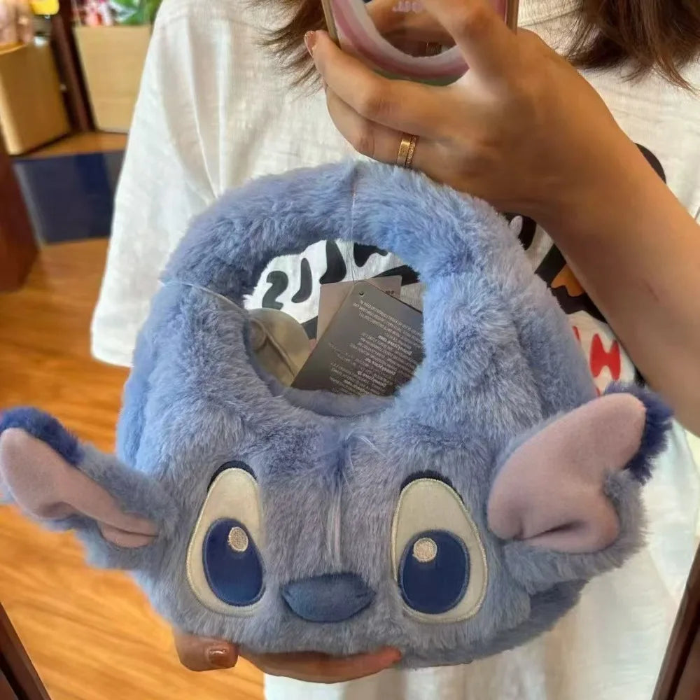 MINISO Lilo & Stitch Kawaii Crossbody Bag Girly Handbag Stitch Strawberry Bear Children Cartoon Soft Sweetheart Shoulder Bag