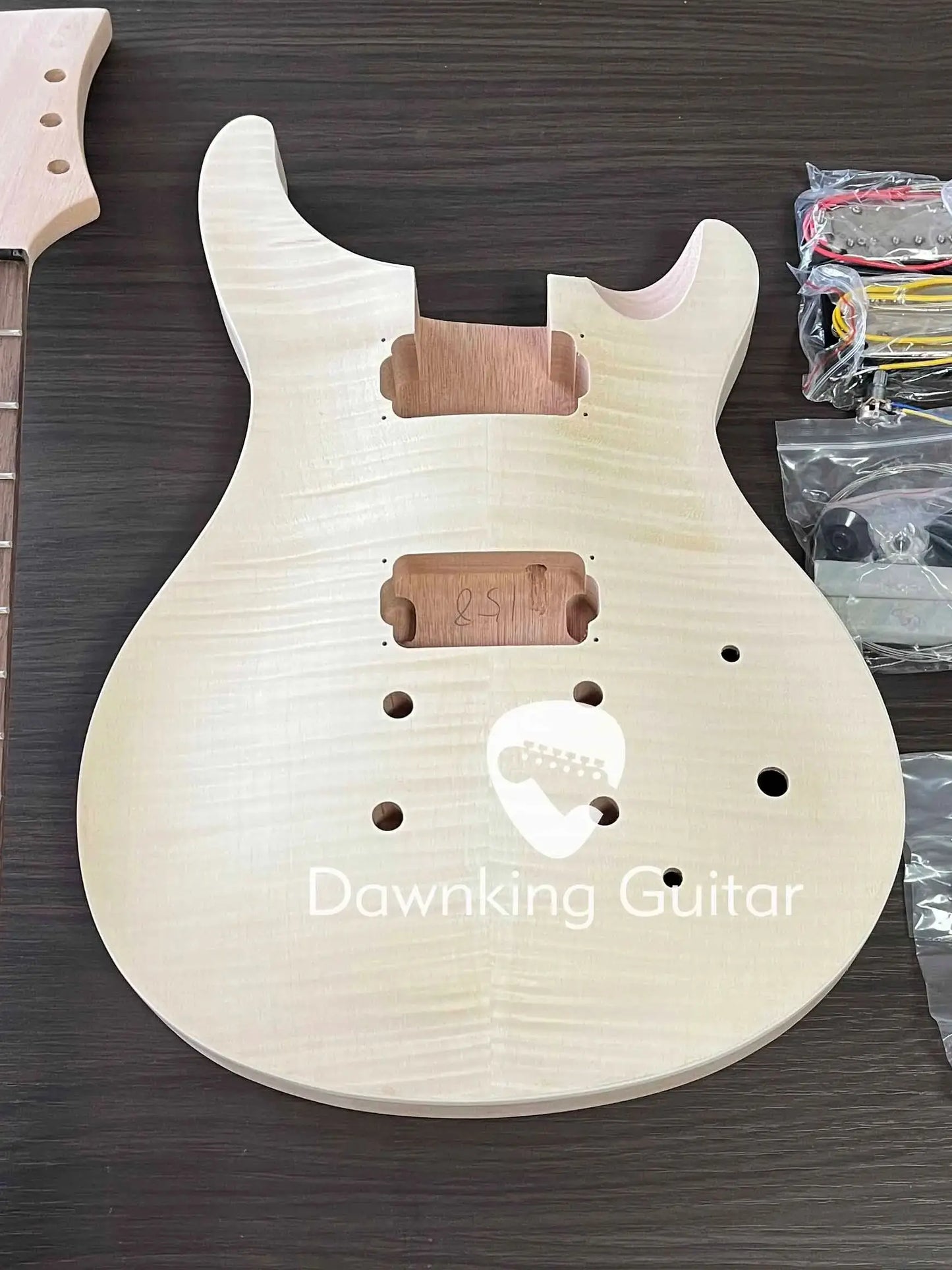 Kits de guitare électrique de bricolage de Style PRS, corps et manche en acajou, touche en palissandre, livraison gratuite