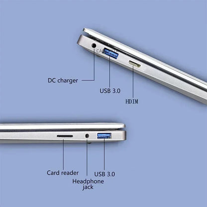 14.1" Student Laptop Intel Celeron N4000 128GB-1TB SSD  Win11 ProDual-Core Portable Notebook Lightweight Study PC Fast Shipping