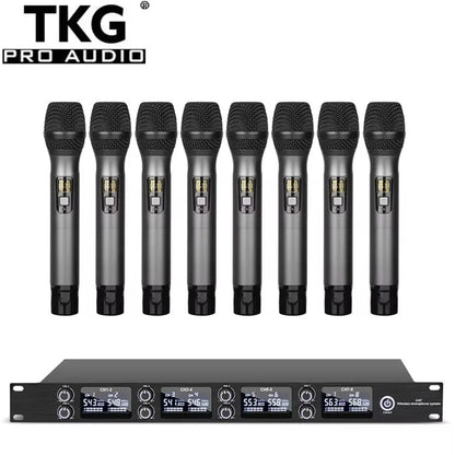 550-587mhz K-25R 8 channels outdoor uhf  karaoke singing performance sound system wireless microphone system professional