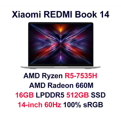 Xiaomi Laptop Redmi Book 14 2025 Ryzen 7-7735H/R5-7535H Radeon 680M/660M RAM 16GB 512GB SSD 14-inch 60Hz Screen Notebook Slim PC
