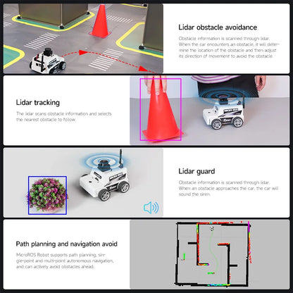 Micro ROS dos Robot Voiture ROS2-Humble PC Machine Virtuelle Système AI Lidar SLAM Cartographie Navigation DIY Kit Électronique