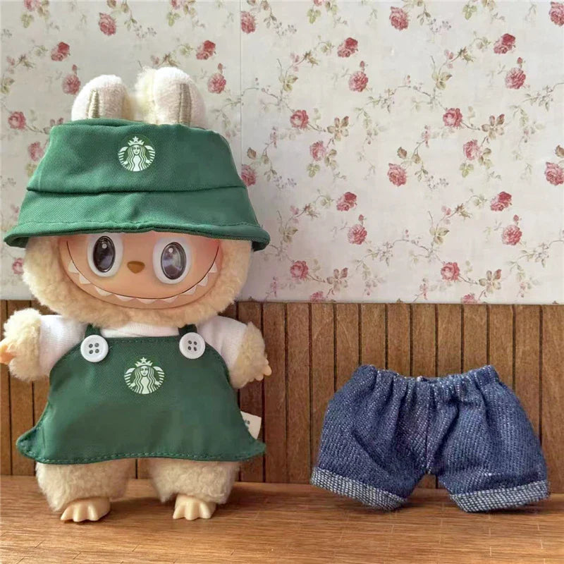 Tenue de travail Vêtements pour poupée Labubu Mode Café Fast-food Frites Hamburgers Tenue Vêtements Accessoires Cosplay