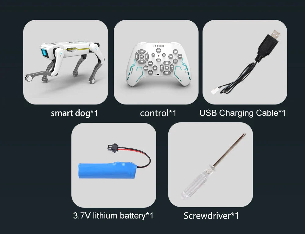 Teeggi électrique RC Robot Intelligent chien avec pince multifonction RC mécanique chien jouet éducatif bionique Robot Intelligent jouet cadeau