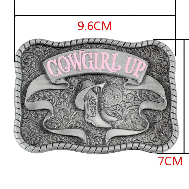 Cowgirl Up Belt Buckle A Girl with A Cowboy Dream Deserves It